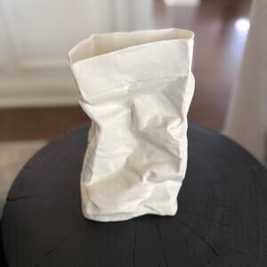 Serax Kiki Van Eijk Paperbag XL White Porcelain Vase Container